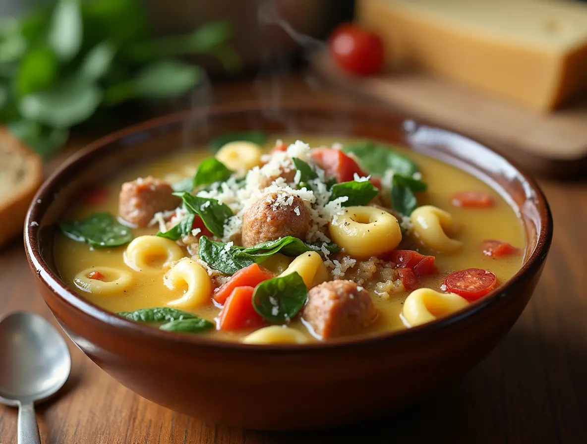 Crock Pot Sausage Tortellini Soup