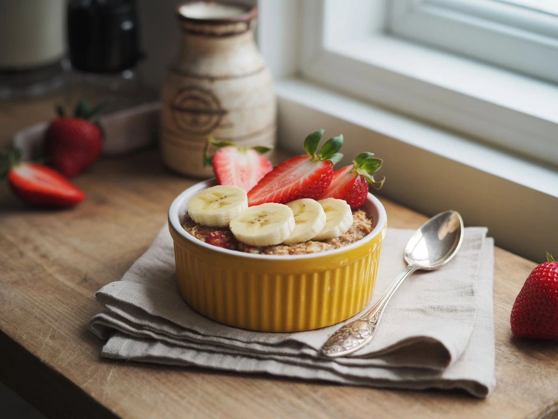 Strawberry Banana Blended Baked Oats: A Healthy Breakfast That Tastes Like Cake
