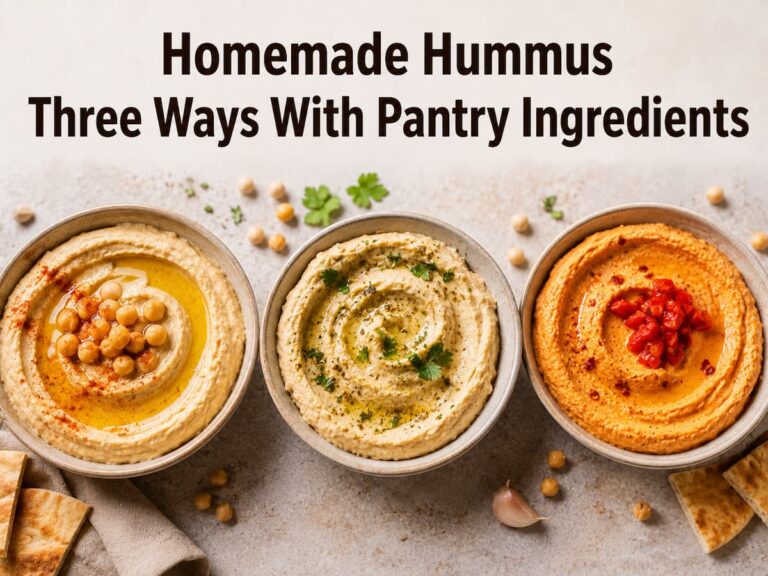 Homemade Hummus Three Ways With Pantry Ingredients